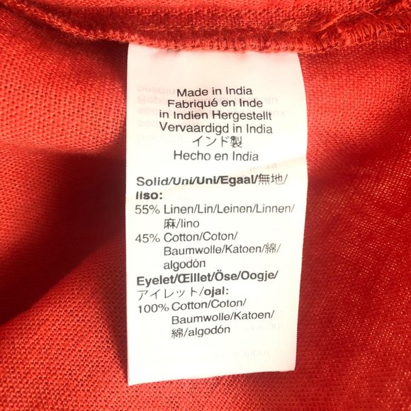 J. Crew NWT Coral Linen Blend Eyelet Top Sz M - Picture 8 of 9
